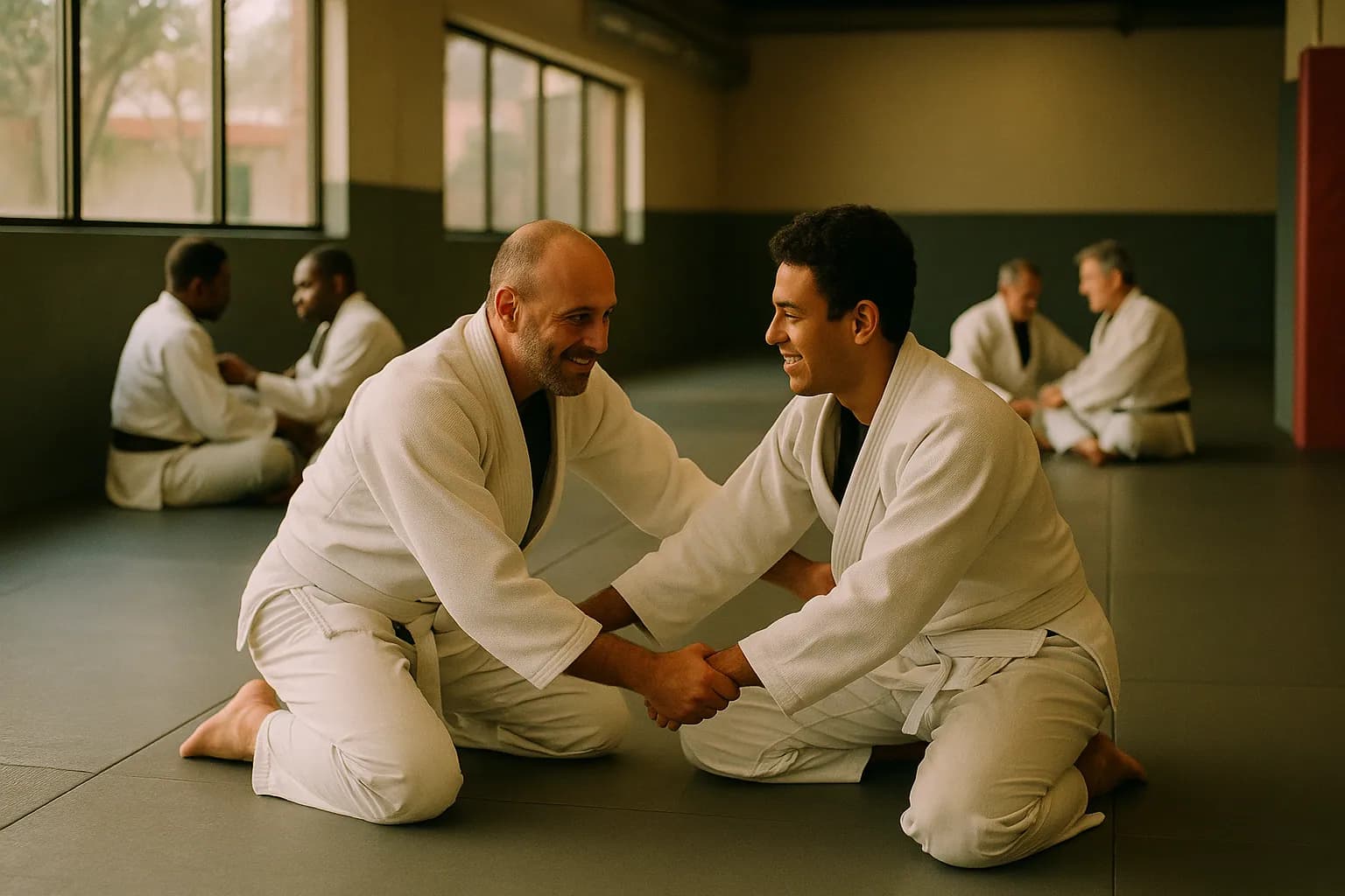 Adult gi jiu jitsu training