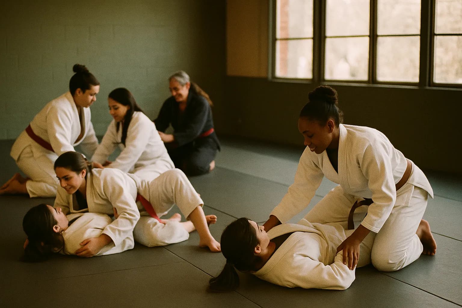 Women's jiu jitsu training